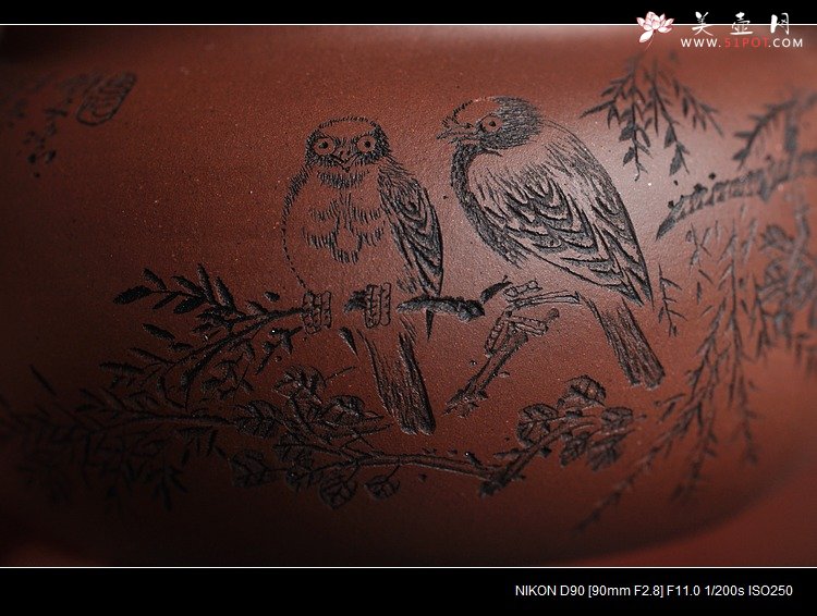 紫砂壶图片：岁月静好 白头偕老 精品老紫泥清水泥降坡泥一套小仿古 - 美壶网