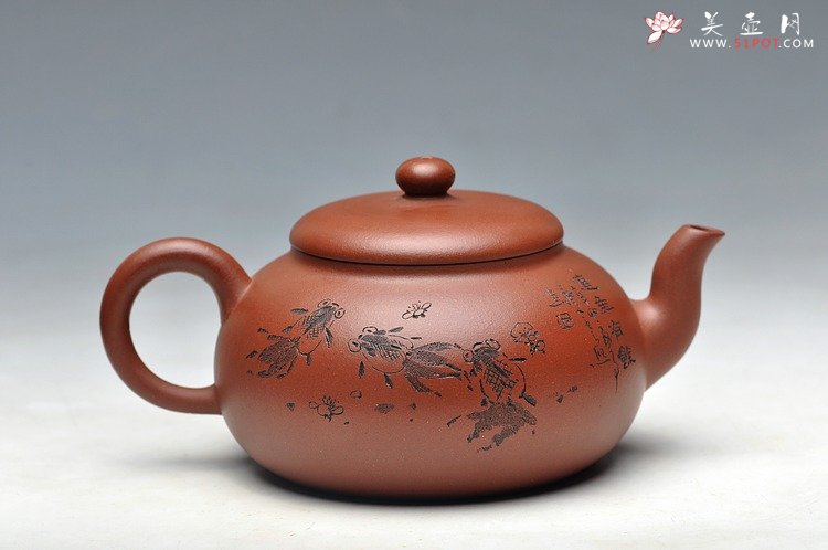 紫砂壶图片：曲线优美 古朴静雅 半月壶 - 美壶网