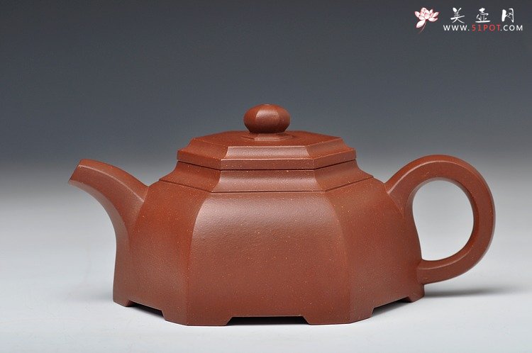 紫砂壶图片：古雅上流  许学军全手新品 顺六方 线条刚劲 - 美壶网