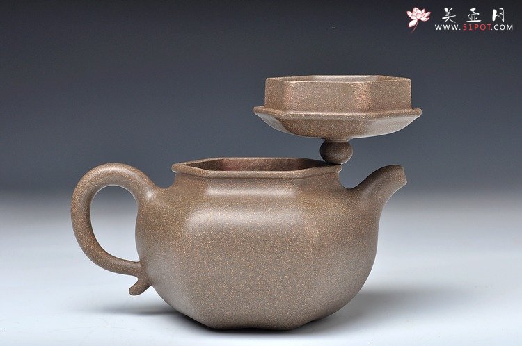 紫砂壶图片：优质青段 全手六角莲子 筋囊佳作 素雅清韵 - 美壶网