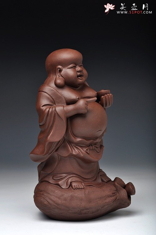 紫砂壶图片：元宝佛 送财平安 形象生动 - 美壶网