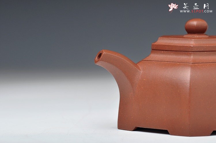 紫砂壶图片：古雅上流  许学军全手新品 顺六方 线条刚劲 - 美壶网