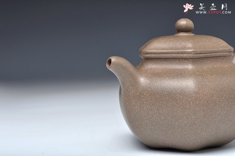 紫砂壶图片：优质青段 全手六角莲子 筋囊佳作 素雅清韵 - 美壶网