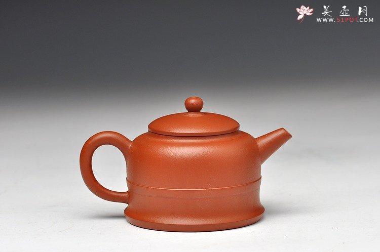 紫砂壶图片：映日荷花别样红 全手君带 一手朱泥小壶 贴身雅器 - 美壶网