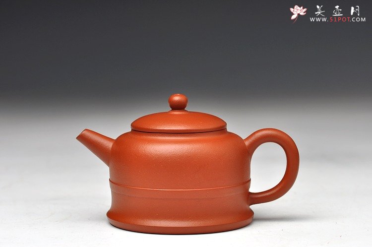 紫砂壶图片：映日荷花别样红 全手君带 一手朱泥小壶 贴身雅器 - 美壶网