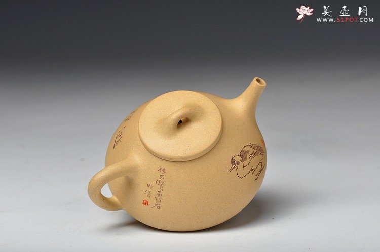 紫砂壶图片：八大风格 子冶石瓢 本山绿 - 美壶网