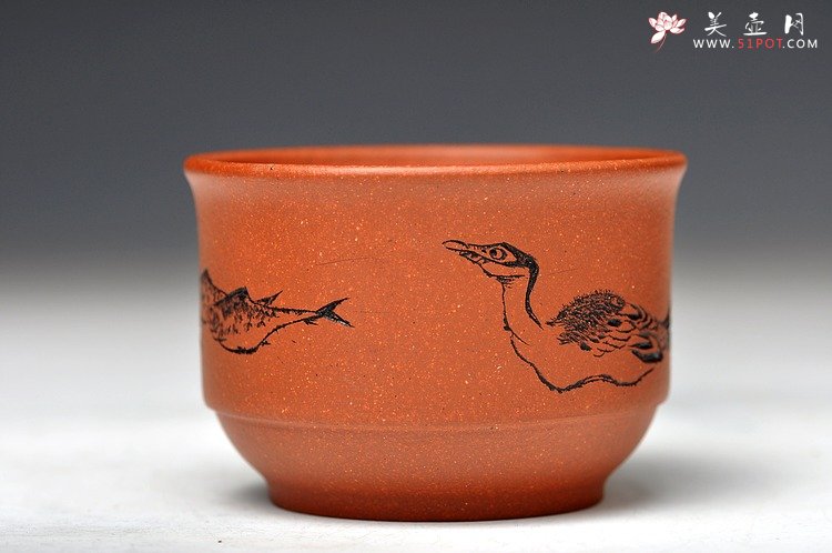 紫砂壶图片：田园情趣 对杯 1大1小 优质降坡泥 - 美壶网