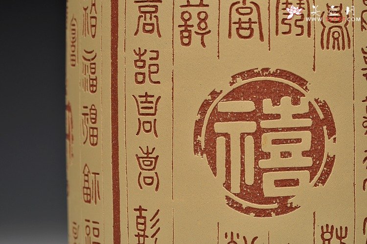 紫砂壶图片：福禄寿喜 笔筒 送礼自用佳品 别具一格 - 美壶网