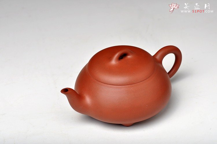 紫砂壶图片：神韵悠长 张弛有度 工整温润 全手三弯石瓢 - 美壶网