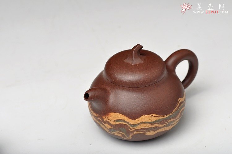 紫砂壶图片：通透绞泥 娇小可爱 茄段 - 美壶网