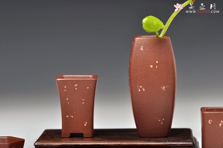 紫砂壶图片：全手铺砂拇指盆一套  精工佳作 非常好玩~~ - 美壶网