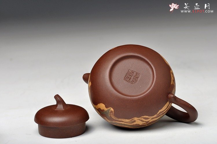 紫砂壶图片：通透绞泥 娇小可爱 茄段 - 美壶网