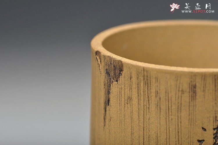 紫砂壶图片：竹节笔筒 张听刚装饰 文雅秀气 居不可无竹~ - 美壶网