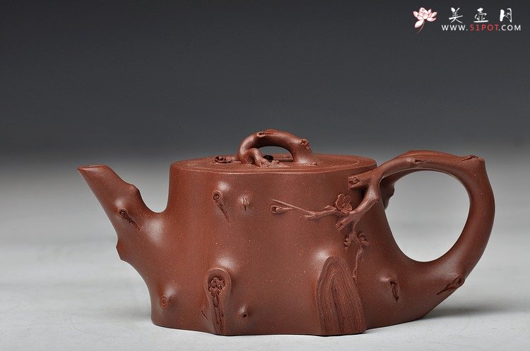 紫砂壶图片：苍劲之意 古拙之风 杀茶利器 全手小梅桩 - 美壶网