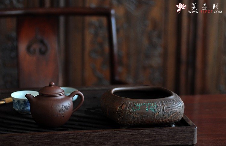 紫砂壶图片：全手作品 文房雅玩之养心水洗 笔洗 造型古拙 - 美壶网