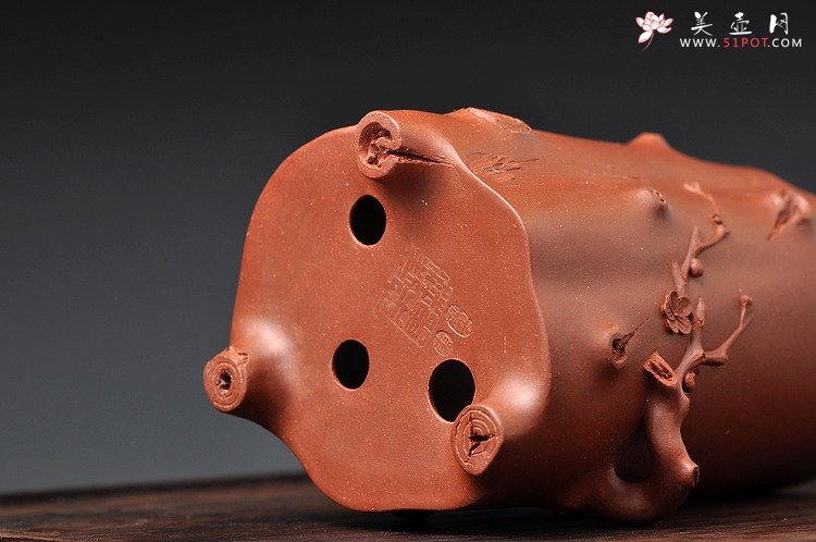 紫砂壶图片：全手立体梅花 精致花盆 仅此1件  - 美壶网