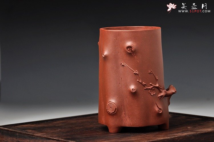 紫砂壶图片：全手立体梅花 精致花盆 仅此1件  - 美壶网