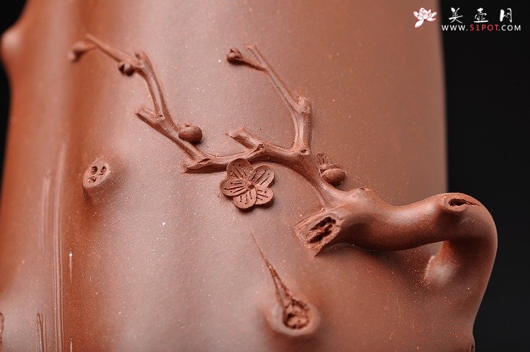 紫砂壶图片：全手立体梅花 精致花盆 仅此1件  - 美壶网