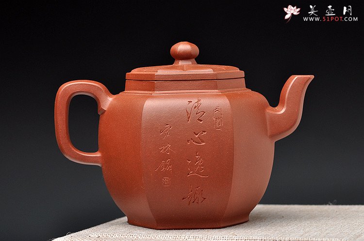 紫砂壶图片：强强联合之经典作品全手步步高登 国工师陈宏林装饰 - 美壶网