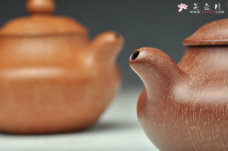 紫砂壶图片：蓄势内敛 趣味盎然 全手婉珠 创新技法表现 非常有味道~  紫泥和段泥两种 - 美壶网