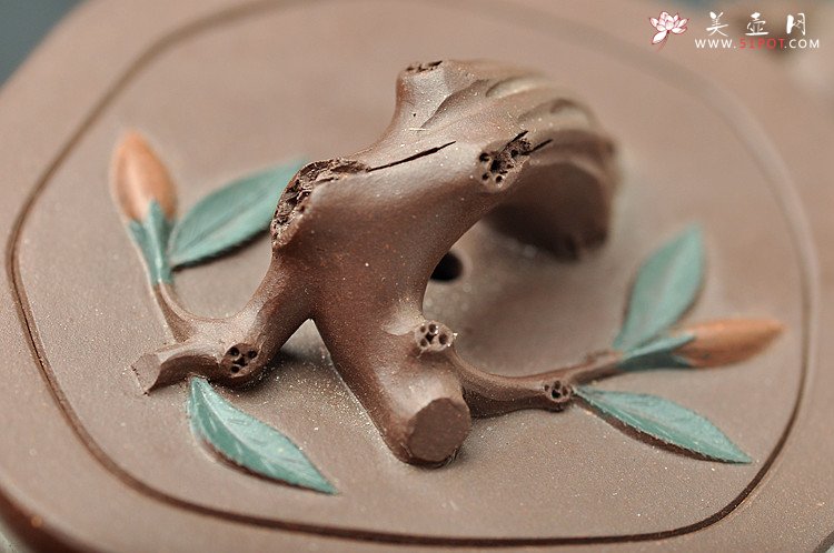 紫砂壶图片：精致灵巧 映山红 花货小品 - 美壶网