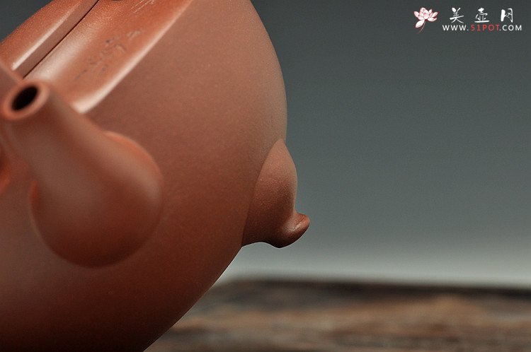 紫砂壶图片：难度极大之全手工望月提梁 中书协刘世涛装饰 收藏佳品 - 美壶网