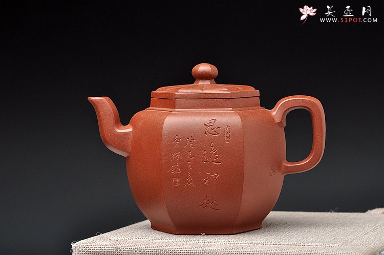 紫砂壶图片：强强联合之经典作品全手步步高登 国工师陈宏林装饰 - 美壶网