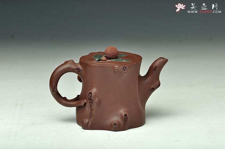 紫砂壶图片：实用花器小品   杨梅桩 - 美壶网