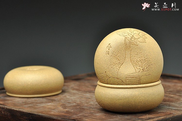 紫砂壶图片：围棋杯 佛手花瓶 古雅圆润 品味优质本山段 - 美壶网