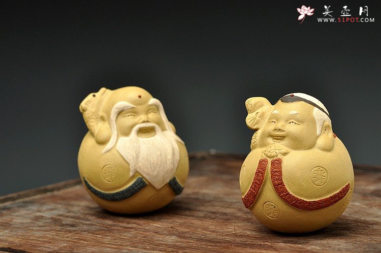 紫砂壶图片：寿公寿婆一对 ~Q的茶宠 - 美壶网