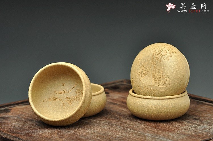紫砂壶图片：围棋杯 佛手花瓶 古雅圆润 品味优质本山段 - 美壶网
