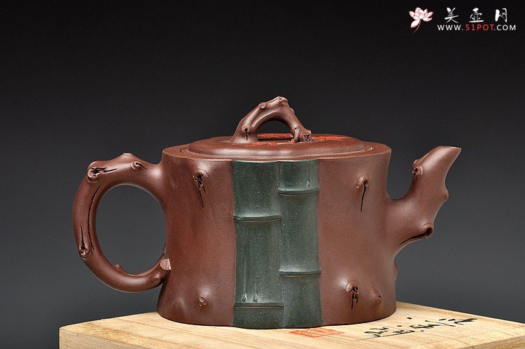 紫砂壶图片：崔巍健经典 三色枫竹情 风情之作o(∩_∩)o 韵味十足 - 美壶网