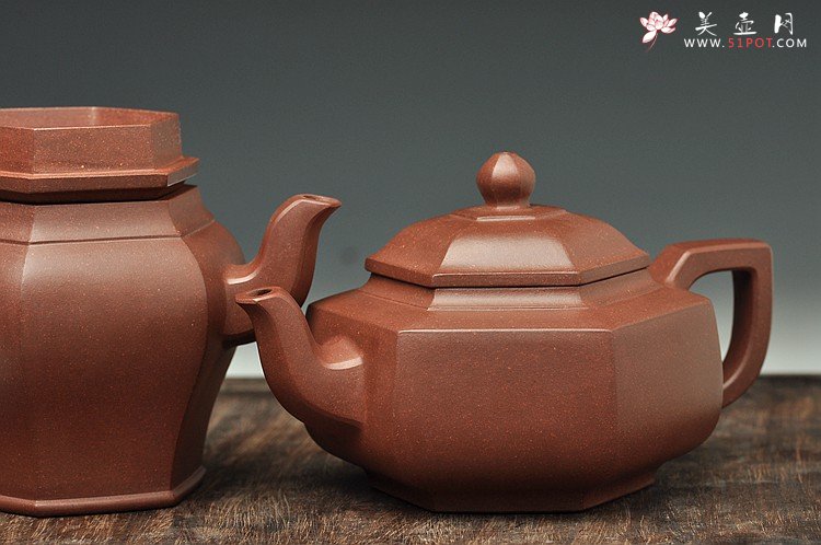 紫砂壶图片：何卫枫近作 全手工 六方对壶 - 美壶网