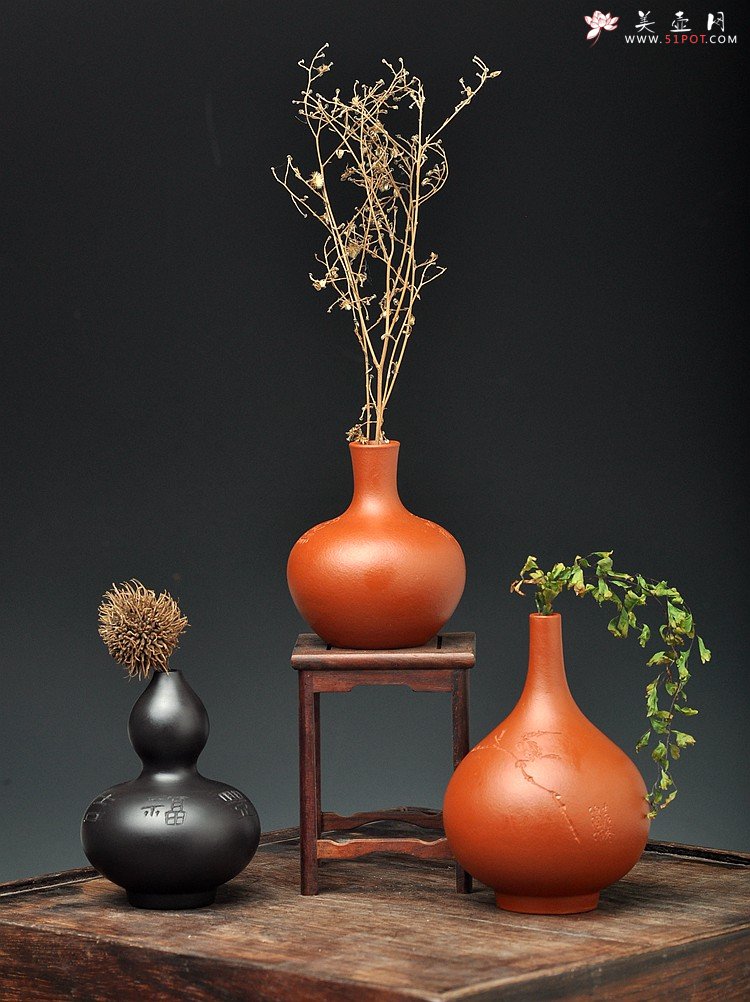 紫砂壶图片：文房雅玩之小花瓶 造型可爱新颖~ 均是单个~ - 美壶网