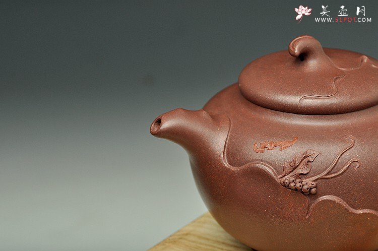 紫砂壶图片：福音多子 贴塑花器 吉祥寓意 - 美壶网