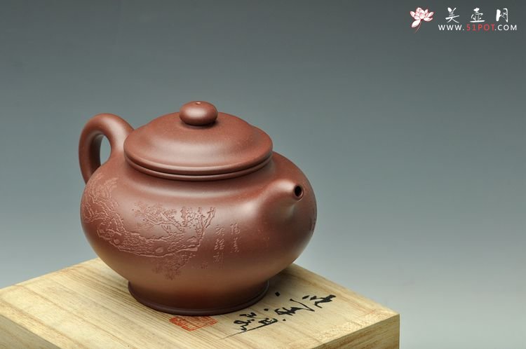 紫砂壶图片：张听刚装饰 双刀老辣 饱满大气 全手大掇只 - 美壶网