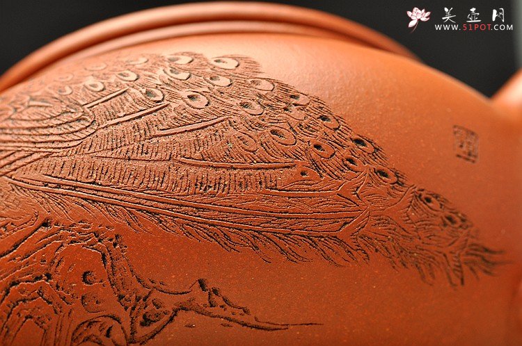 紫砂壶图片：谭华斌近作 传统实用 全手凤凰仿古 细刻入丝 - 美壶网