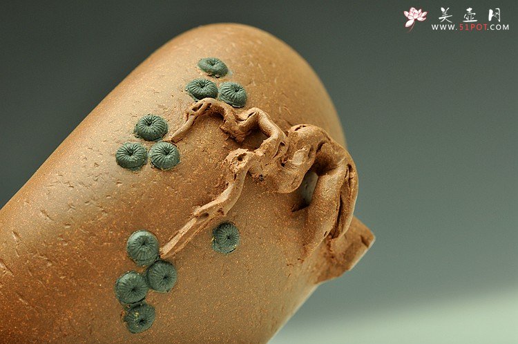 紫砂壶图片：全手松段水盂 文房雅玩 - 美壶网