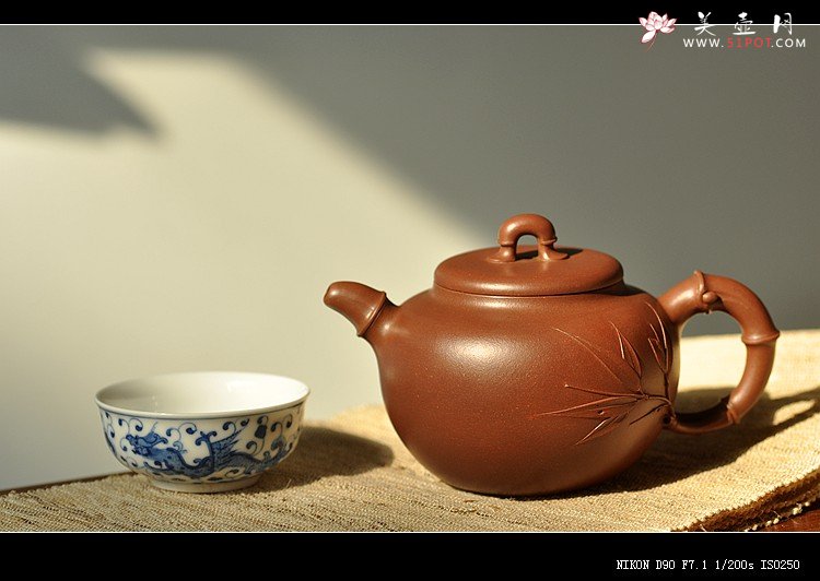 紫砂壶图片：花货实力派潘丹初 沉静秀丽 全手作品 玉竹 飘逸雅致 - 美壶网