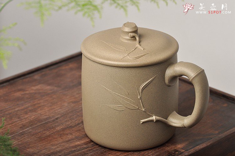 紫砂壶图片：端庄敦厚 黄龙源青段之清韵君子杯 滴子有亮点~ 素雅 - 美壶网