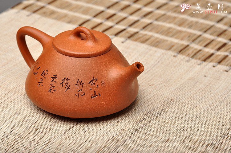 紫砂壶图片：实用经典 文气十足  五福石瓢之全手降坡泥子冶石瓢 - 美壶网