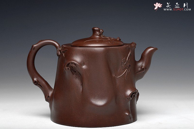 紫砂壶图片：花货典范 灵韵秀雅 全手葡萄桩之万年丰 薄胎精品 - 美壶网