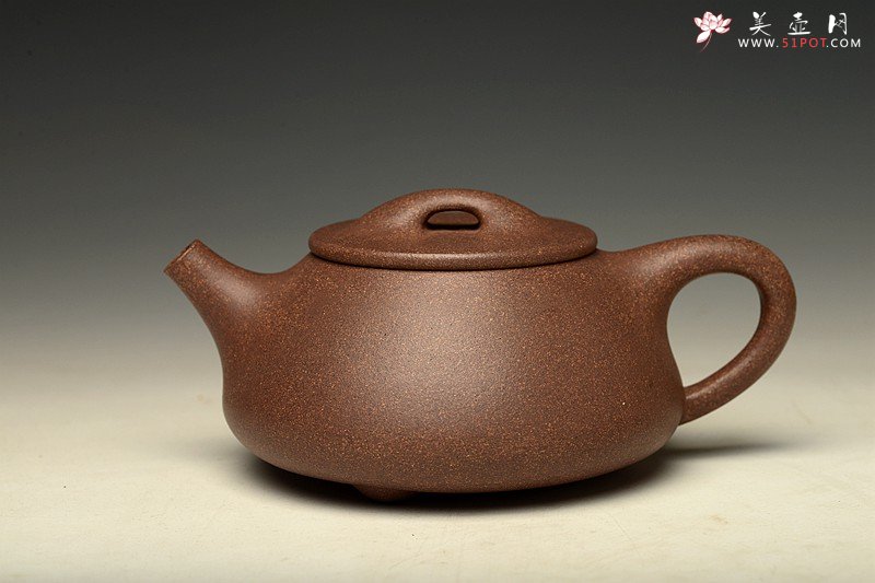 紫砂壶图片：难得老紫泥调砂 器形端庄大气  全手霸王瓢 满瓢 - 美壶网
