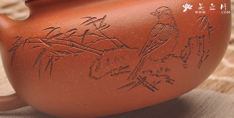 紫砂壶图片：器形端庄 优质降坡泥 颇有玩味~ 全手仿古 - 美壶网