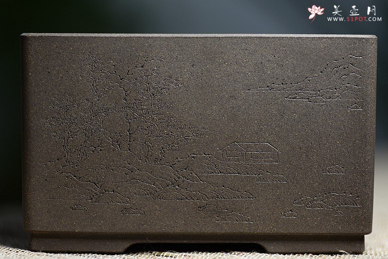 紫砂壶图片：清韵悠长 精工典范 小花盆 文房雅玩 国助和石装饰 - 美壶网