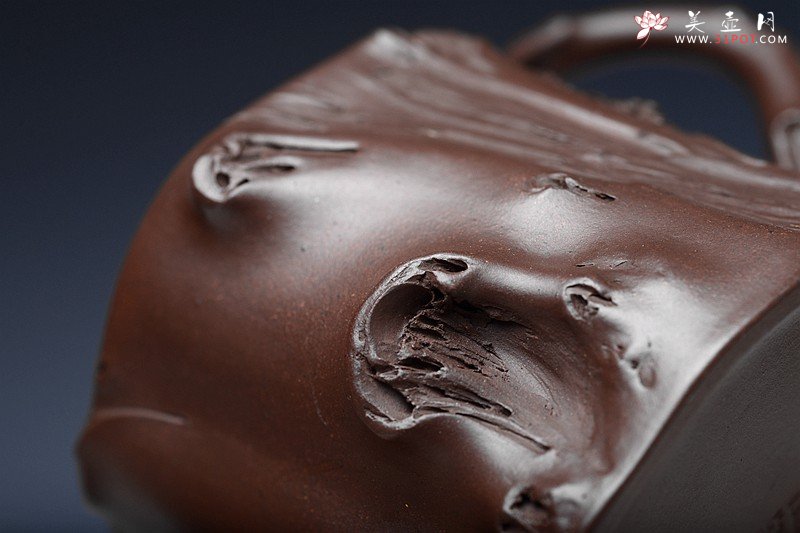 紫砂壶图片：花货典范 灵韵秀雅 全手葡萄桩之万年丰 薄胎精品 - 美壶网