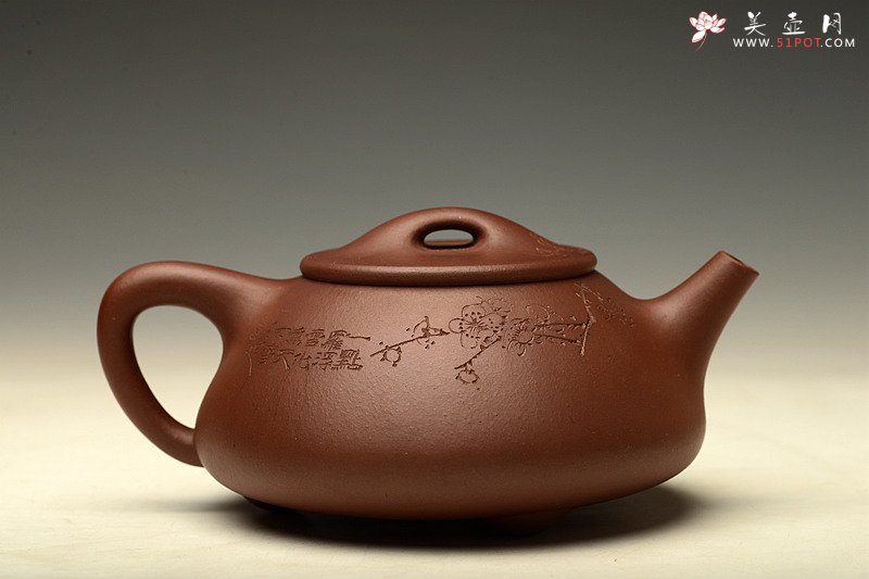 紫砂壶图片：全手满瓢 陆轶舟装饰通转梅花 劲道小霸王o(∩_∩)o  - 美壶网