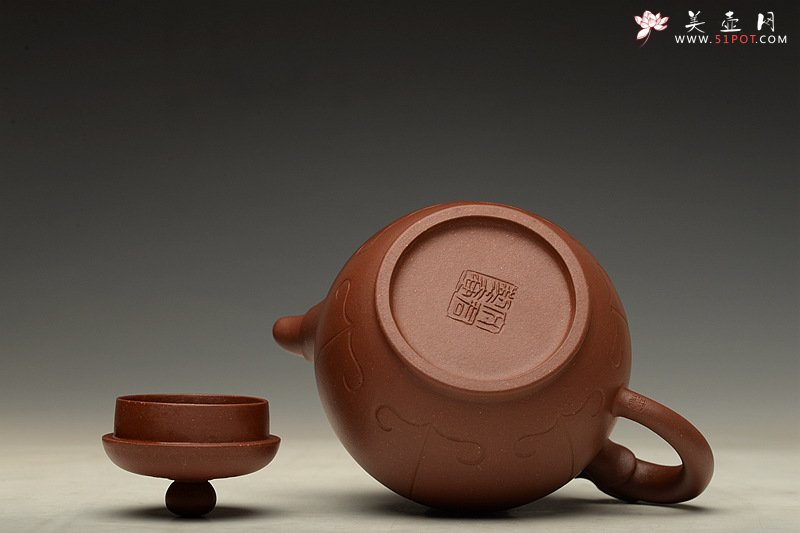 紫砂壶图片：黄龙源底槽青 造型新颖 实用精致 龙珠 - 美壶网