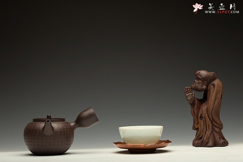 紫砂壶图片：美壶特惠 日式侧把 心经巨轮 茶人最爱 电陶炉烧水 - 美壶网