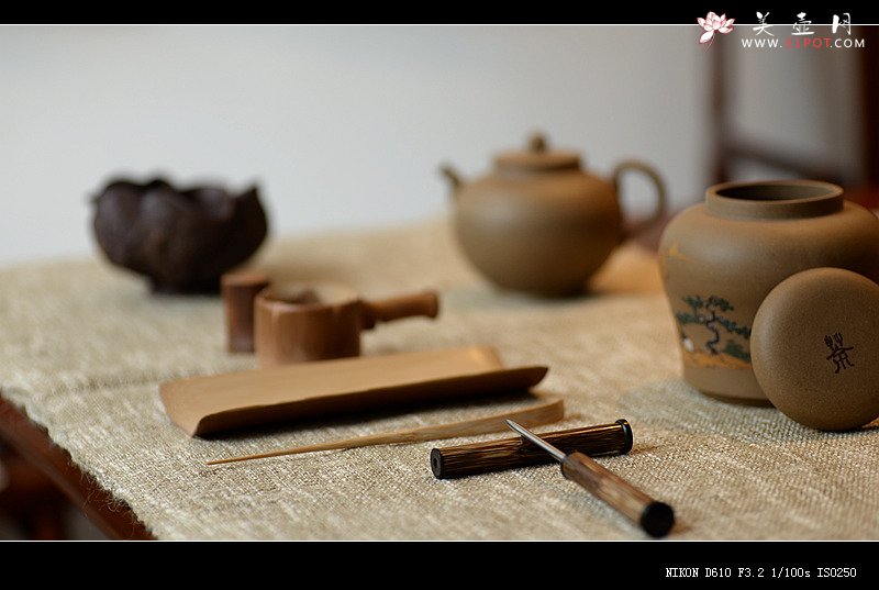 紫砂壶图片：美壶特惠 茶盘必备竹韵小套组 茶拨 茶荷 茶针 盖托 竹漏 - 美壶网